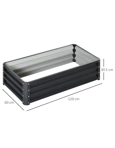 Outsunny Raised Beds for Garden, Galvanized Outdoor Planters, for Herbs and Vegetables, Use for Patio, Backyard, Balcony, Grey
