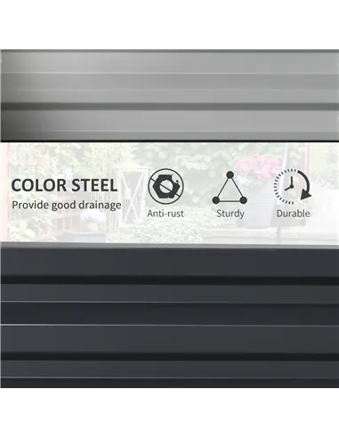 Outsunny Raised Beds for Garden, Galvanized Outdoor Planters, for Herbs and Vegetables, Use for Patio, Backyard, Balcony, Grey