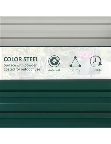 Outsunny Set of Two 60 x 60cm Steel Planter Boxes - Green