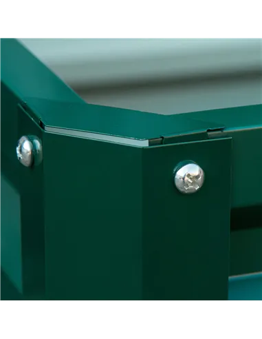 Outsunny Set of Two 60 x 60cm Steel Planter Boxes - Green