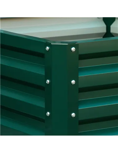 Outsunny Set of Two 60 x 60cm Steel Planter Boxes - Green