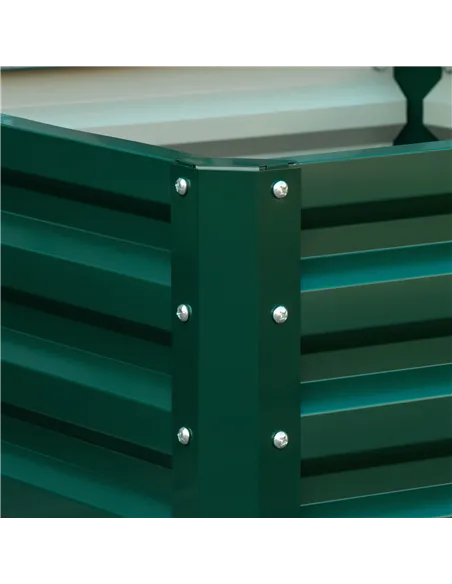 Outsunny Set of Two 60 x 60cm Steel Planter Boxes - Green