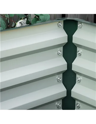 Outsunny Set of Two 60 x 60cm Steel Planter Boxes - Green