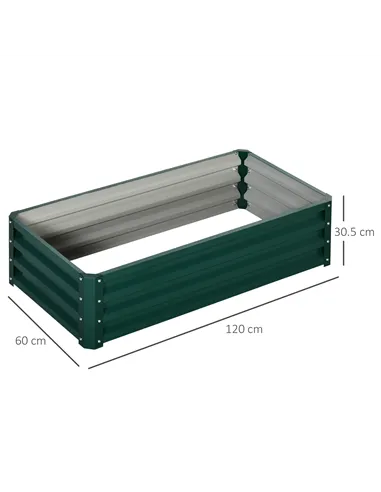 Outsunny Raised Beds for Garden, Galvanized Outdoor Planters, for Herbs and Vegetables, Use for Patio, Backyard, Balcony, Green