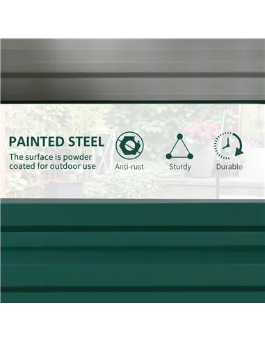 Outsunny Raised Beds for Garden, Galvanized Outdoor Planters, for Herbs and Vegetables, Use for Patio, Backyard, Balcony, Green