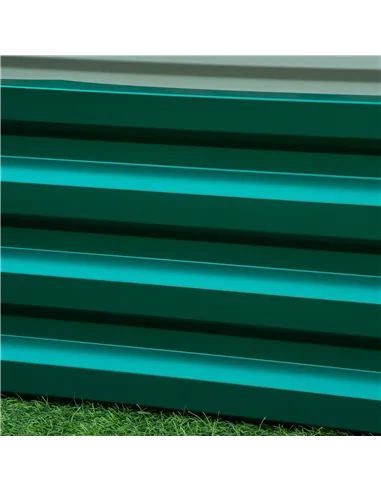 Outsunny Raised Beds for Garden, Galvanized Outdoor Planters, for Herbs and Vegetables, Use for Patio, Backyard, Balcony, Green