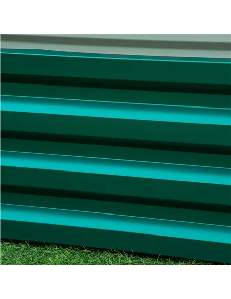 Outsunny Raised Beds for Garden, Galvanized Outdoor Planters, for Herbs and Vegetables, Use for Patio, Backyard, Balcony, Green