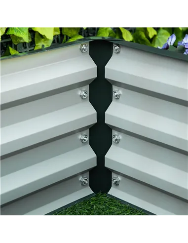 Outsunny Raised Beds for Garden, Galvanized Outdoor Planters, for Herbs and Vegetables, Use for Patio, Backyard, Balcony, Green