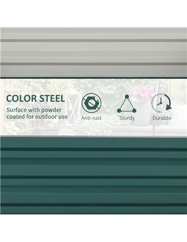 Outsunny Square Raised Garden Bed Box with Weatherized Steel Frame for Vegetables, Flowers, & Herbs, 120 x 120 x 30cm, Green