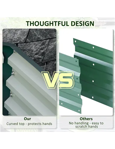 Outsunny Square Raised Garden Bed Box with Weatherized Steel Frame for Vegetables, Flowers, & Herbs, 120 x 120 x 30cm, Green