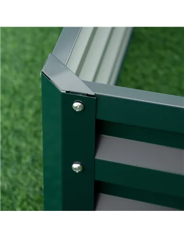 Outsunny Square Raised Garden Bed Box with Weatherized Steel Frame for Vegetables, Flowers, & Herbs, 120 x 120 x 30cm, Green