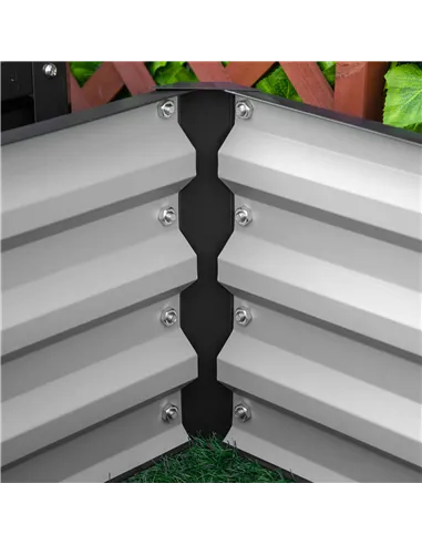 Outsunny Set of Two 60 x 60cm Steel Planter Boxes - Grey