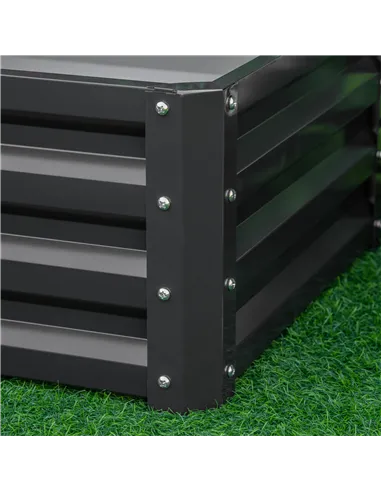 Outsunny Set of Two 60 x 60cm Steel Planter Boxes - Grey