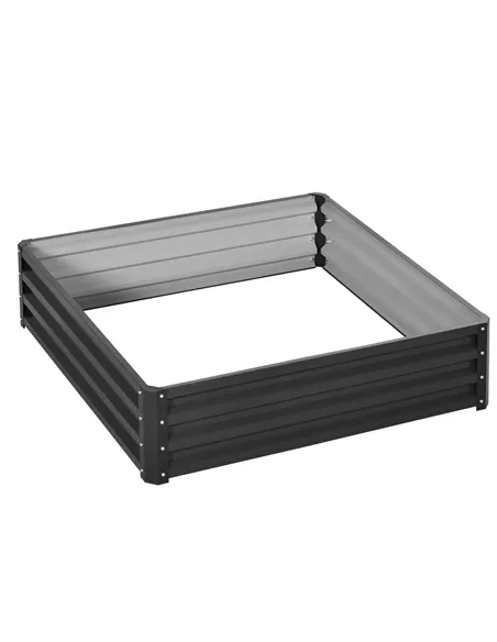 Outsunny 432L Square Raised Garden Bed Box with Weatherized Steel Frame for Vegetables, Flowers and Herbs, 120 x 120 x 30cm, Gre