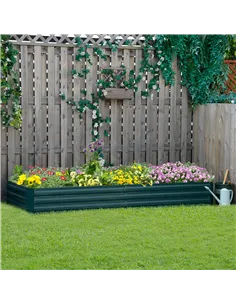 Outsunny Metal Raised Garden Bed Planter Box Outdoor Planters for Growing Flowers, Herbs, Green, 241x90.5x30cm 2