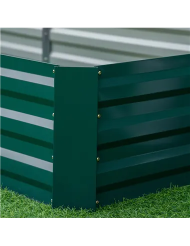 Outsunny Metal Raised Garden Bed Planter Box Outdoor Planters for Growing Flowers, Herbs, Green, 241x90.5x30cm