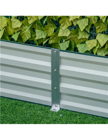 Outsunny Metal Raised Garden Bed Planter Box Outdoor Planters for Growing Flowers, Herbs, Green, 241x90.5x30cm