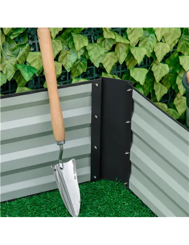 Outsunny Metal Raised Garden Bed Planter Box Outdoor Planters for Growing Flowers, Herbs, Grey, 241x90.5x30cm