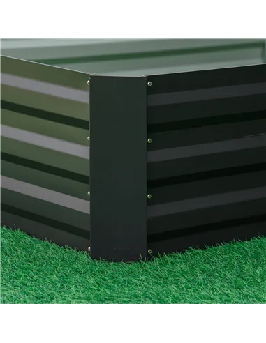 Outsunny Metal Raised Garden Bed Planter Box Outdoor Planters for Growing Flowers, Herbs, Grey, 241x90.5x30cm