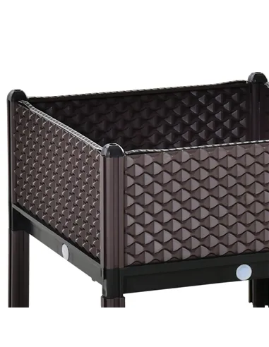 Outsunny 50cm x 50cm x 46.5cm Set of 2 41L Plastic Raised Garden Bed, Planter Box, Flower Vegetables Planting Container with Sel