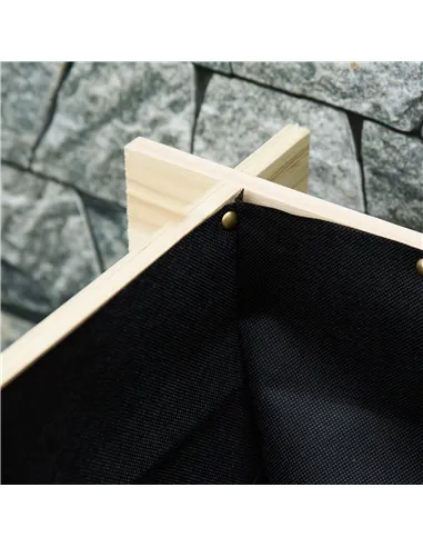 Outsunny 117cm x 100cm x 54cm 3 Tier Raised Garden Bed 376L Fir Wood Elevated Planter Flower Box with 9 Grow Grids and Non-woven