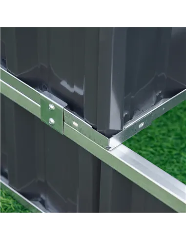 Outsunny 3 Tier Raised Garden Bed, Metal Elevated Planer Box Kit Flower Pot w/ A Pairs of Glove for Garden, Patio to Grow Vegeta