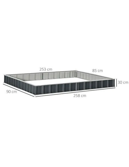 Outsunny 645L Metal Raised Garden Bed, DIY Large Steel Planter Box, No Bottom w/ A Pairs of Glove for Backyard, Patio to Grow Ve