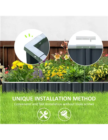 Outsunny 645L Metal Raised Garden Bed, DIY Large Steel Planter Box, No Bottom w/ A Pairs of Glove for Backyard, Patio to Grow Ve