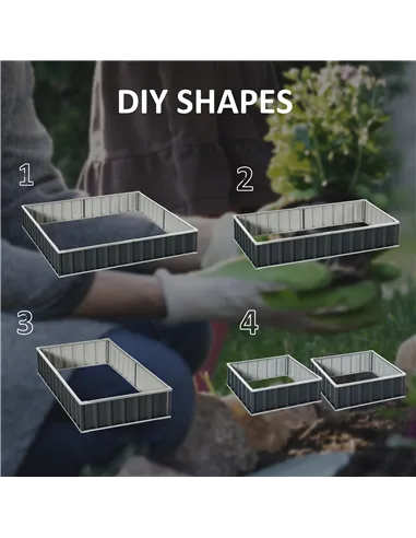 Outsunny 645L Metal Raised Garden Bed, DIY Large Steel Planter Box, No Bottom w/ A Pairs of Glove for Backyard, Patio to Grow Ve