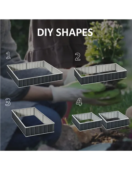 Outsunny 645L Metal Raised Garden Bed, DIY Large Steel Planter Box, No Bottom w/ A Pairs of Glove for Backyard, Patio to Grow Ve