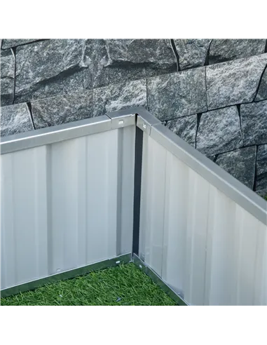 Outsunny 645L Metal Raised Garden Bed, DIY Large Steel Planter Box, No Bottom w/ A Pairs of Glove for Backyard, Patio to Grow Ve