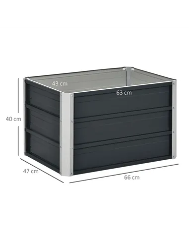 Outsunny 108L Raised Garden Bed, Galvanized Steel Elevated Planter Box w/ Installation Gloves for Backyard, Patio to Grow Vegeta