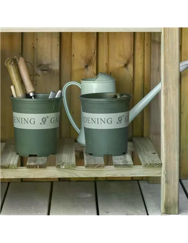 Outsunny Garden Wooden Planters， Raised Garden Bed with Legs and Storage Shelf Elevated Wooden Planter Box