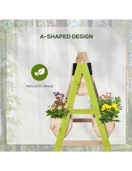 Outsunny 68cm x 57.5cm x 80.5cm 51L Wood Raised Garden Bed, Outdoor Planter Box with Stand, Nonwoven Fabric for Vegetables, Herb