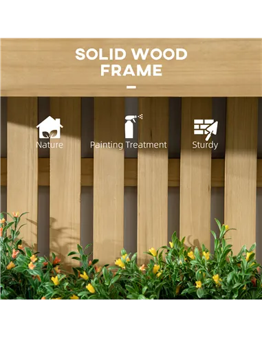 Outsunny Wall-mounted Wooden Garden Planters with Trellis, Drainage Holes and 3 Planter Boxes for Patio, Natural