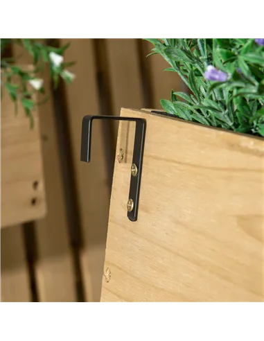 Outsunny Wall-mounted Wooden Garden Planters with Trellis, Drainage Holes and 3 Planter Boxes for Patio, Natural