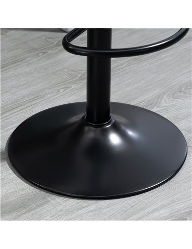 HOMCOM Bar Stools Set of 2, Height Adjustable Swivel Barstools, PU Leather Kitchen Stools with Backs, Armrests and Footrest for 