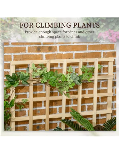 Outsunny 3 Tier Garden Planters with Trellis for Vine Climbing, Wooden Raised Beds, 95x95x110cm, Natural Tone
