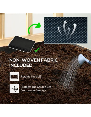 Outsunny Garden Planters with Trellis for Vine Climbing, Distressed Wooden Raised Beds, 90x43x150cm, Natural Tone