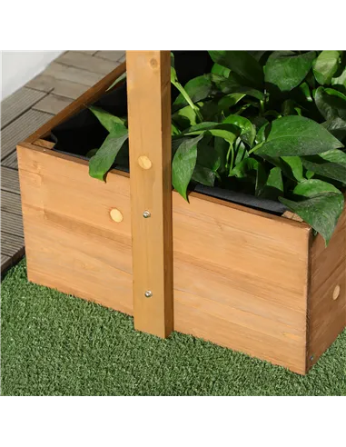 Outsunny Four-Tier Basket Wooden Plant Stand - Orange