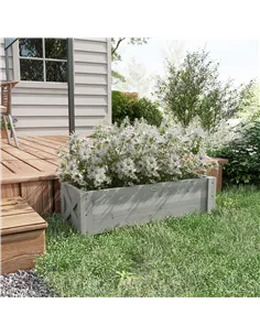 Outsunny 58L Garden Raised Bed Planter Grow Containers for Outdoor Patio Plant Flower Vegetable Pot Fir Wood, 100 x 36.5 x 36 cm 2