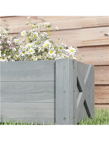 Outsunny 58L Garden Raised Bed Planter Grow Containers for Outdoor Patio Plant Flower Vegetable Pot Fir Wood, 100 x 36.5 x 36 cm