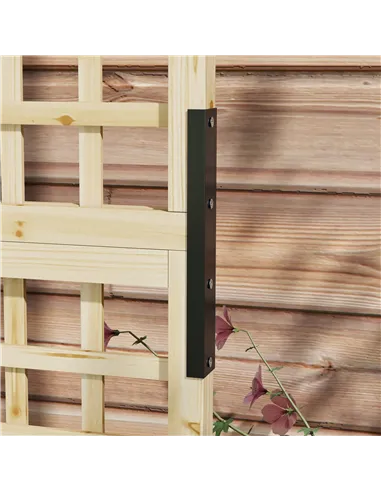 Outsunny Raised Bed with Drainage Holes, Wood Planter with Trellis for Climbing Plants to Grow Vegetables, Flowers, Natural