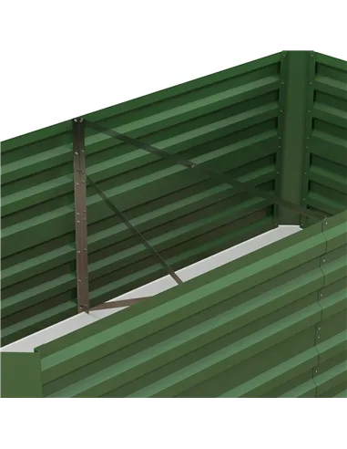 Outsunny Raised Beds for Garden, Galvanised Steel Outdoor Planters with Multi-reinforced Rods, 180 x 90 x 59 cm, Green
