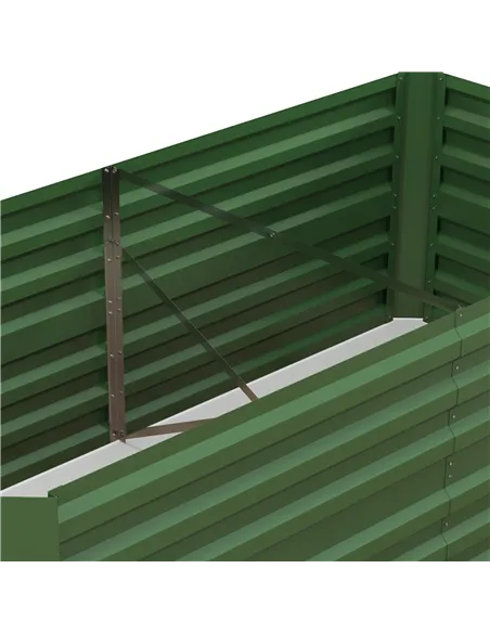 Outsunny Raised Beds for Garden, Galvanised Steel Outdoor Planters with Multi-reinforced Rods, 180 x 90 x 59 cm, Green