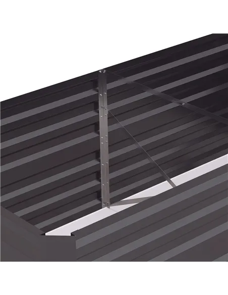 Outsunny Raised Beds for Garden, Galvanised Steel Outdoor Planters with Multi-reinforced Rods, 180 x 90 x 59 cm, Dark Grey