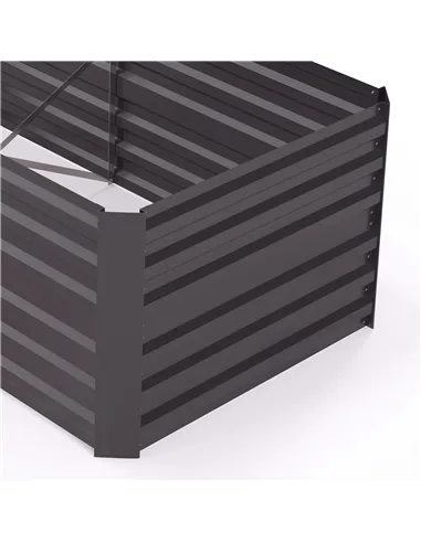 Outsunny Raised Beds for Garden, Galvanised Steel Outdoor Planters with Multi-reinforced Rods, 180 x 90 x 59 cm, Dark Grey