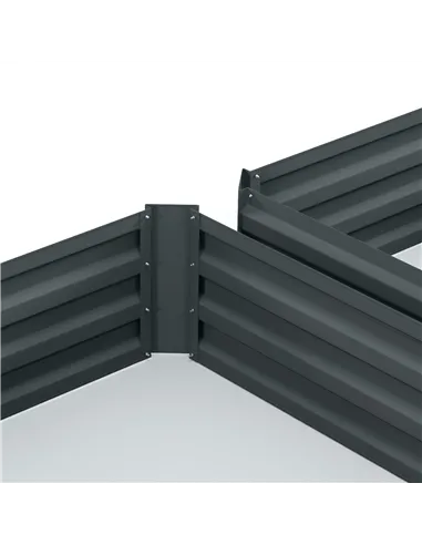 Outsunny Set of 2 291L Raised Garden Bed, Elevated Galvanised Planter Box for Flowers, Herbs, 100x100x30cm, Dark Grey