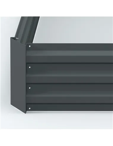 Outsunny Set of 2 291L Raised Garden Bed, Elevated Galvanised Planter Box for Flowers, Herbs, 100x100x30cm, Dark Grey