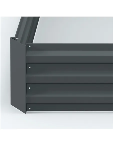 Outsunny Set of 2 291L Raised Garden Bed, Elevated Galvanised Planter Box for Flowers, Herbs, 100x100x30cm, Dark Grey